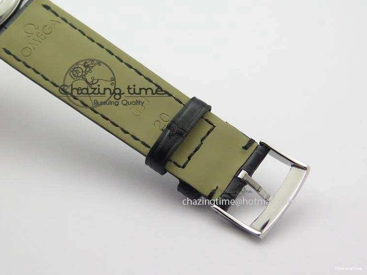 0205 Flexible De Ville MK 1:1 Best Edition SS White Dial On Black Leather Asian Seagull T1701 (Sec@6) 8244